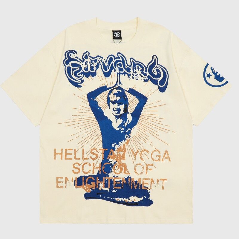 Hellstar Studios Yoga T-Shirt Beige - Image 1