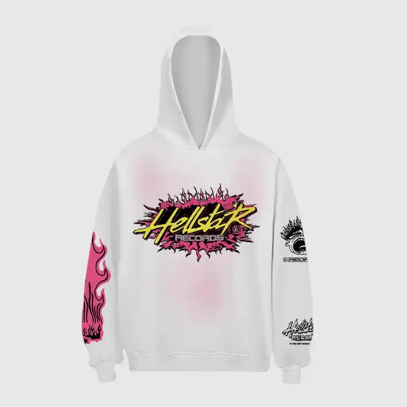 Hellstar Records Hoodie 'White' - Image 1